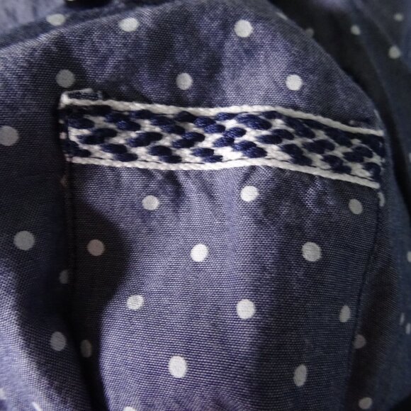 girls Faded Glory size XL polka dot button up blouse with belt - Picture 6 of 6